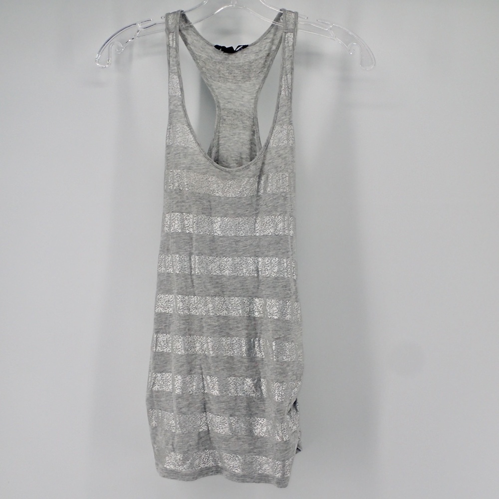Express Metallic Stripe Tank Small Rouched Sides